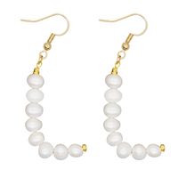 Woven  Letter  Fashion Baroque Natural Freshwater Pearl Earrings Wholesale sku image 12