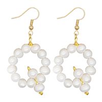 Woven  Letter  Fashion Baroque Natural Freshwater Pearl Earrings Wholesale sku image 17