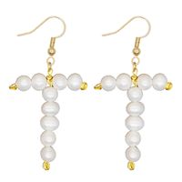 Woven  Letter  Fashion Baroque Natural Freshwater Pearl Earrings Wholesale sku image 20