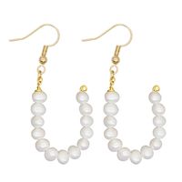 Woven  Letter  Fashion Baroque Natural Freshwater Pearl Earrings Wholesale sku image 21