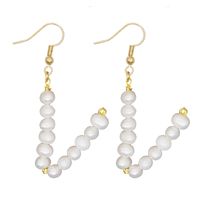 Woven  Letter  Fashion Baroque Natural Freshwater Pearl Earrings Wholesale sku image 22