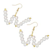Woven  Letter  Fashion Baroque Natural Freshwater Pearl Earrings Wholesale sku image 23