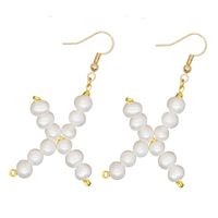 Woven  Letter  Fashion Baroque Natural Freshwater Pearl Earrings Wholesale sku image 24