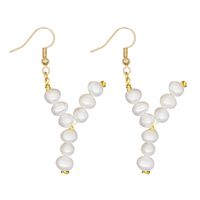 Woven  Letter  Fashion Baroque Natural Freshwater Pearl Earrings Wholesale sku image 25