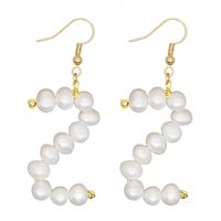 Woven  Letter  Fashion Baroque Natural Freshwater Pearl Earrings Wholesale sku image 26