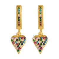 Hot-selling Colorful Zircon Retro Cross Love Copper Earrings For Women Wholesale sku image 2