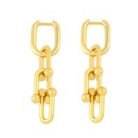 Fashion Niche U-shaped Chain Stacked Ring Copper Earrings For Women sku image 1