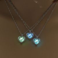 Hot Selling  Luminous Hollow Mom Letter Peach Heart Pendant Diy Necklace main image 3