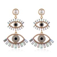 Fashion Eye Diamond Alloy Artificial Gemstones Earrings sku image 1