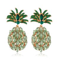 Fashion Creative Fruit Pineapple Inlaid Colorful Diamond  Earrings Wholesale sku image 1