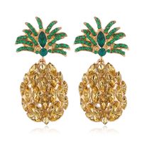 Fashion Creative Fruit Pineapple Inlaid Colorful Diamond  Earrings Wholesale sku image 4