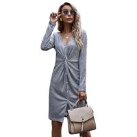 Autumn Women's Retro Casual Loose Mid-length Pleated Long-sleeved Dress main image 3