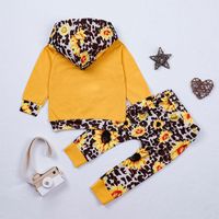 2020 Printed Baby Suit Autumn Letter Romper Trousers Two-piece Hooded Long-sleeved T-shirt + Pants Children's Clothing main image 3