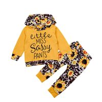 2020 Printed Baby Suit Autumn Letter Romper Trousers Two-piece Hooded Long-sleeved T-shirt + Pants Children's Clothing main image 6