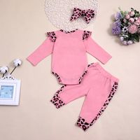Children's Clothing Baby Letter Two-piece Baby Flying Long Sleeve Romper Jumpsuit Trousers Set Hot Sale main image 6