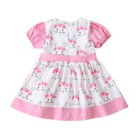 Korean Children's Clothing Summer Fashion Bow Short-sleeved Rabbit Print Loose Dress main image 6