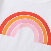 New Fashion Summer Short-sleeved Little Girl Rainbow Print Romper Shorts Suit main image 5
