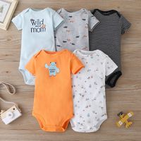 Summer Romper Short Sleeves For Baby And Infants Triangle Jumpsuit Casual Fashion Baby Five-piece Combination Suit Cross-border Hot Sale main image 1