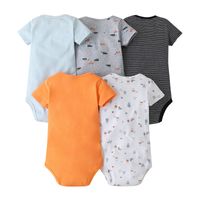 Summer Romper Short Sleeves For Baby And Infants Triangle Jumpsuit Casual Fashion Baby Five-piece Combination Suit Cross-border Hot Sale main image 6