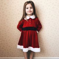 2020 Herbst Und Winter, Neujahr, Weihnachts Kleid, Grenz Überschreitende Kinder Kleidung, Langärmliges Weihnachts Kleid Für Europäische Und Amerikanische Mädchen main image 2