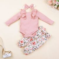 Baby Autumn Two-piece Hang Strip Long-sleeved Trousers Printing Suit Hot-selling Baby Clothes sku image 4