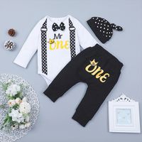 Hot-selling Children's Clothing Isn't Two-piece Baby British Hat Romper Long-sleeved Trousers Suit sku image 1