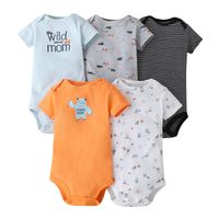 Summer Romper Short Sleeves For Baby And Infants Triangle Jumpsuit Casual Fashion Baby Five-piece Combination Suit Cross-border Hot Sale sku image 1