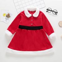 2020 Autumn And Winter New Year Christmas Holiday Dress Cross-border Children's Clothing European And American Girls Long Sleeve Christmas Princess Dress sku image 1