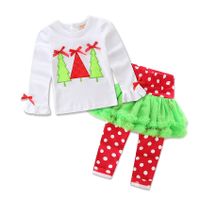2020 Foreign Trade Children's Wear New European And American Girls Cartoon New Year Christmas Style Two-piece Suit Factory Direct Sales sku image 1