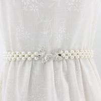 New Pearl Korean Elastic Dress Decorated Elastic Sweet Rhinestones Waist Chain sku image 1