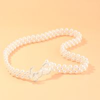 Nuevo Vestido Elástico Coreano De Perlas Decorado Con Cadena De Cintura De Diamantes De Imitación Dulces Elásticos main image 5