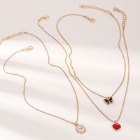 Collier De Perles Avec Pendentif Coeur Papillon Dégoulinant Tout Assorti Pour Enfants main image 2