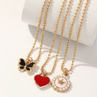 Collier De Perles Avec Pendentif Coeur Papillon Dégoulinant Tout Assorti Pour Enfants main image 5