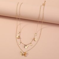 Simple And Fashionable All-match Golden Butterfly Multi-layer Necklace main image 3