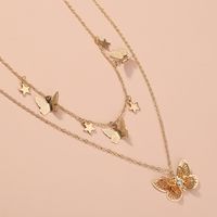 Simple And Fashionable All-match Golden Butterfly Multi-layer Necklace main image 4