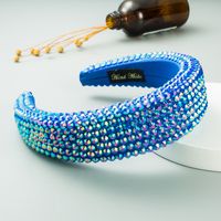 Diamond 4.5cm Wide Brim Headdress Thickened Sponge Solid Color Hairband Art Headband sku image 9