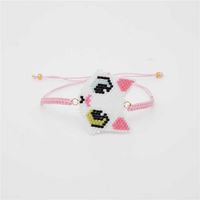 Korean Simple Cartoon Children's Animal Rice Beads Hand-woven Cat Bracelet For Women sku image 2