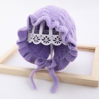 Baby Half Court Princess Hat Curled Autumn And Winter Cotton 0-6 Year Old Girl Knitted Hat sku image 5
