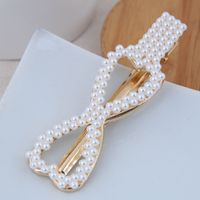 Korean Fashion Pearl Side Clip All-match Simple Simple Pearl Fashion Word Clip Hairpin sku image 1
