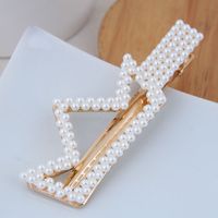 Korean Fashion Pearl Side Clip All-match Simple Simple Pearl Fashion Word Clip Hairpin sku image 4