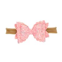 Children's Three-layer Bow Headband Baby Elastic Headband Sequins Bowknot Nylon Head Rope Colored Hair Band sku image 5