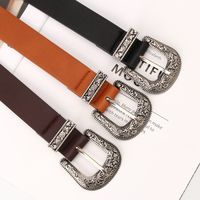 Fashion Carved Buckle  Elegant Retro Pin Buckle Belt Jeans Belt Wholesale main image 5