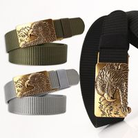 Fashion Tank Pattern Nylon Belt Toothless Eagle Head Alloy Buckle Sports Pants Belt main image 1