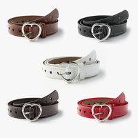 Creative  Peach Heart Buckle Belt Ladies Fashion Love Hole Hollow Simple Decoration Jeans Belt main image 2