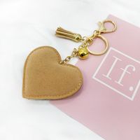 Korean Velvet Leopard Love Type Diamond Small Gift Keychain Pendant Bell Tassel Accessories Car Luggage Ornaments main image 3