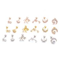 Ear Cartilage Rings & Studs Fashion Star 316 Stainless Steel  Copper Zircon main image 3