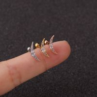 Ear Cartilage Rings & Studs Star 316 Stainless Steel  Copper Zircon main image 4
