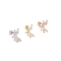 Ear Cartilage Rings & Studs Star 316 Stainless Steel  Copper Zircon main image 5