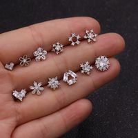 Ear Cartilage Rings & Studs Snowflake Copper Inlaid Shell main image 6