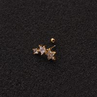 Ear Cartilage Rings & Studs Ethnic Style Star 316 Stainless Steel  Copper Zircon main image 3